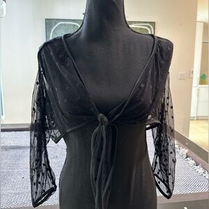Elegant Black Sheer Swim Coverup